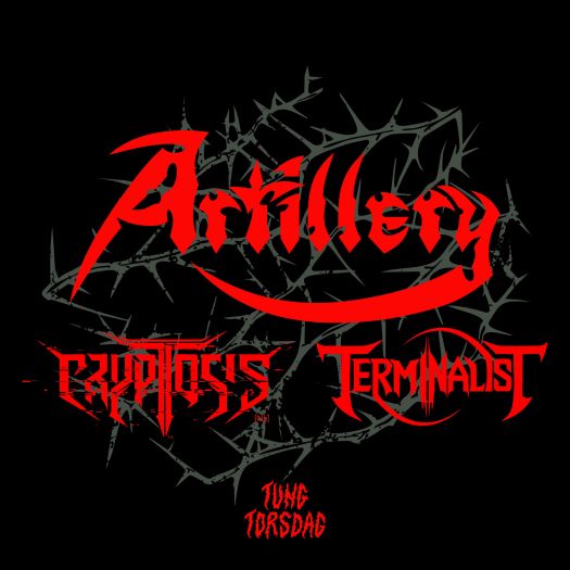 alt="Artillery, Cryptosis og Terminalist koncert i Sønderjyllandshallen - den 13. november 2025"