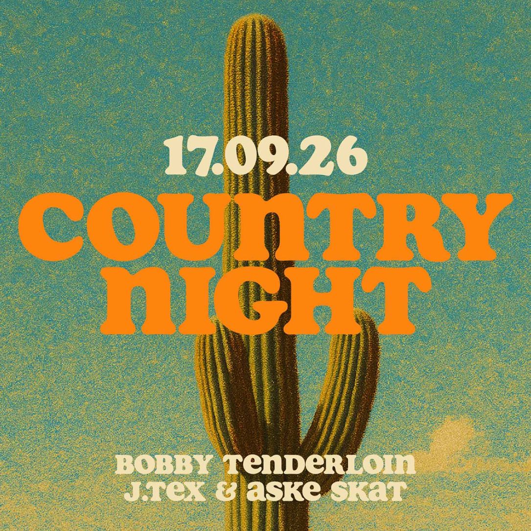 alt="Country Night på NygadeHuset med Bobby Tenderloin, J. Tex og Aske Skat den 17. september"